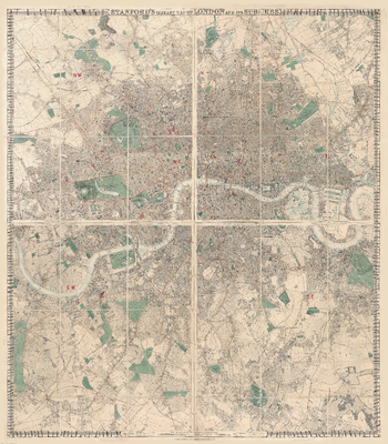 Stanford's Library Map of London and its Suburbs (1878) - Resized to 2A0 width