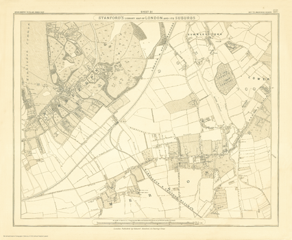 Stanford's Library Map of London Sheet 21 Black and White (1862)