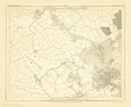 Stanford's Library Map of London Sheet 1 Black and White (1862)