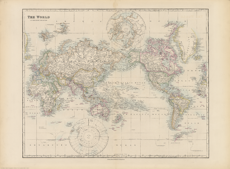 Stanford's Pacific-centred World Map (1884)