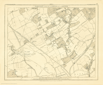 Stanford's Library Map of London Sheet 4 Black and White (1862)