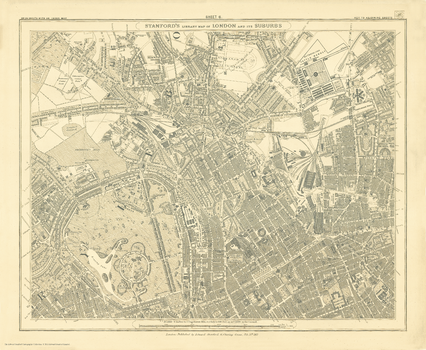 Stanford's Library Map of London Sheet 6 Black and White (1862)
