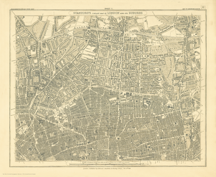 Stanford's Library Map of London Sheet 7 Black and White (1862)