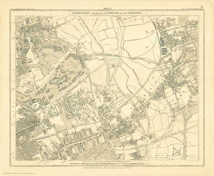 Stanford's Library Map of London Sheet 8 Black and White (1862)