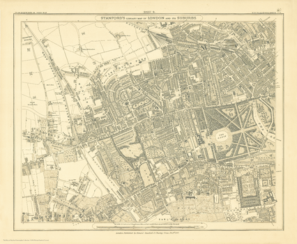 Stanford's Library Map of London Sheet 9 Black and White (1862)