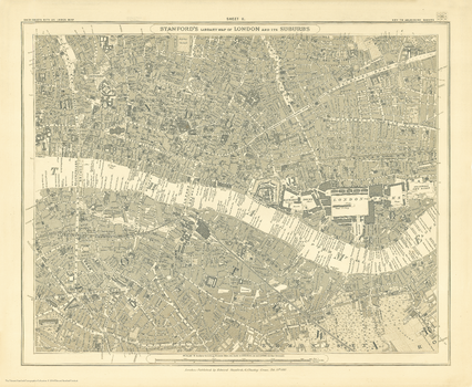 Stanford's Library Map of London Sheet 11 Black and White (1862)