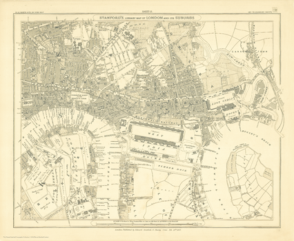Stanford's Library Map of London Sheet 12 Black and White (1862)