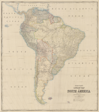 Stanford's Library Map of South America (1864)