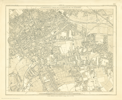 Stanford's Library Map of London Sheet 15 Black and White (1862)