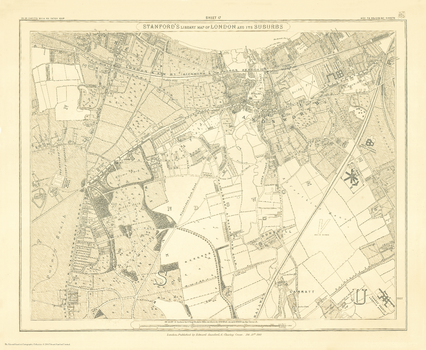 Stanford's Library Map of London Sheet 17 Black and White (1862)