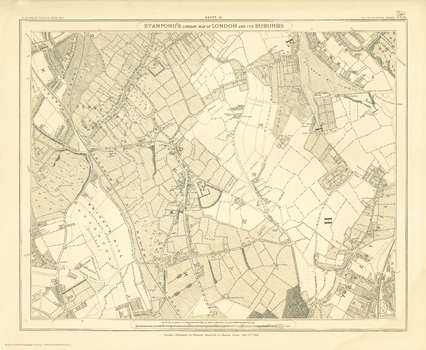 Stanford's Library Map of London Sheet 19 Black and White (1862)