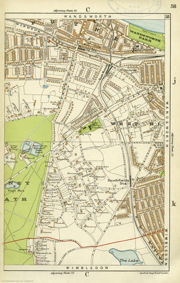 Stanford’s Indexed Atlas of the County of London, Sheet 58, Putney & Southfields (1911)