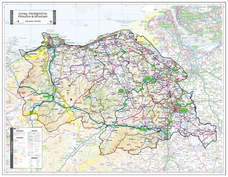 County Map of Conwy, Denbigh, Flint & Wrexham