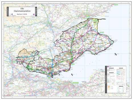 County Map of Fife & Clackmannanshire
