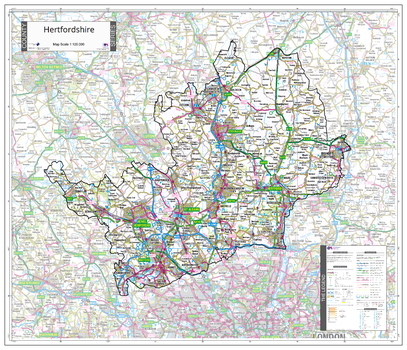 County Map of Hertfordshire