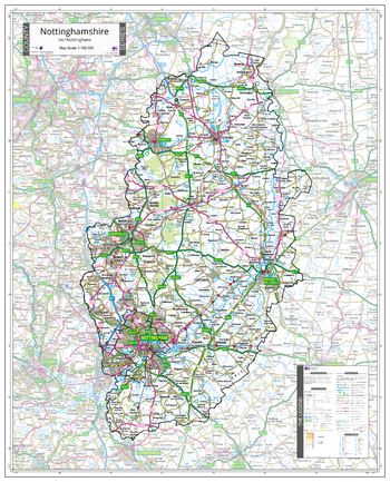 County Map of Nottinghamshire