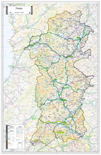 County Map of Powys