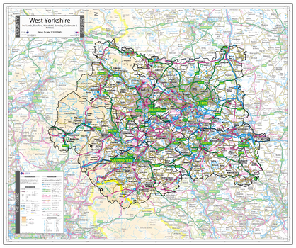 County Map of West Yorkshire
