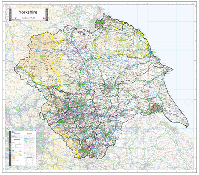 County Map of Yorkshire