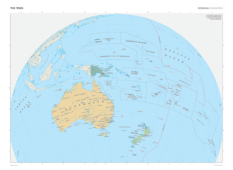 The Times Map of Oceania (Political Features)