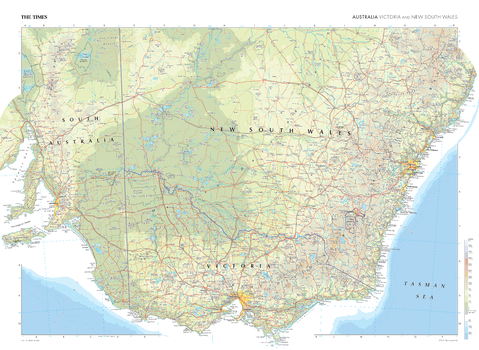 The Times Map of Australia: Victoria and New South Wales
