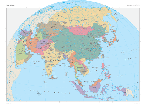 The Times Map of Asia (Political Features)