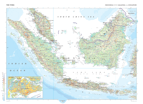 The Times Map of Indonesia (West), Malaysia and Singapore