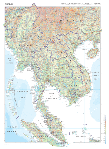 The Times Map of Myanmar, Thailand, Laos and Vietnam