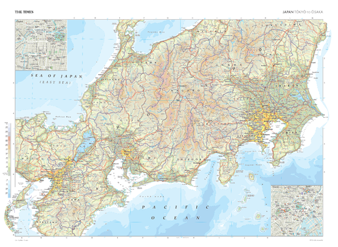 The Times Map of Japan: Tokyo to Osaka