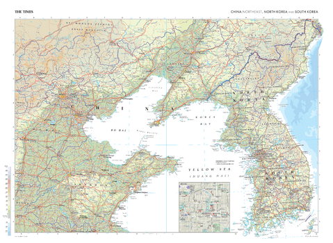 The Times Map of China (North-east), North Korea and South Korea