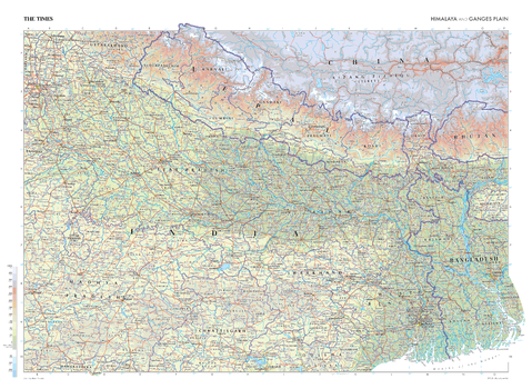 The Times Map of the Himalaya and Ganges Plain
