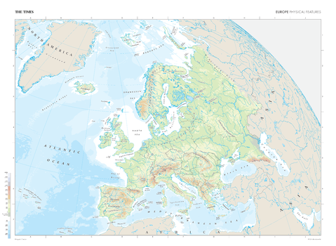 The Times Map of Europe (Physical Features)