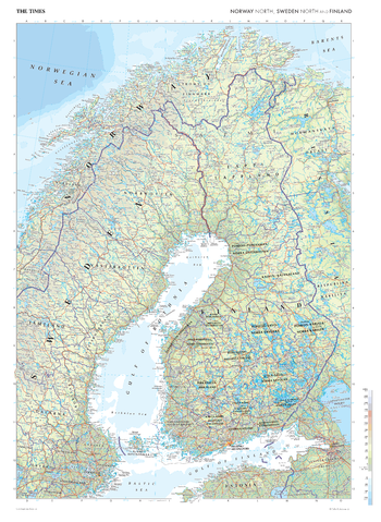 The Times Map of Scandinavia (North)