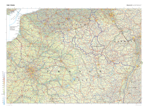The Times Map of France (Northeast)