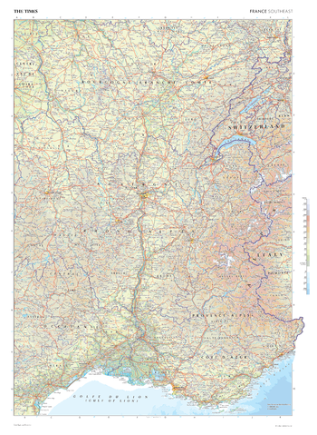 The Times Map of France (Southeast)