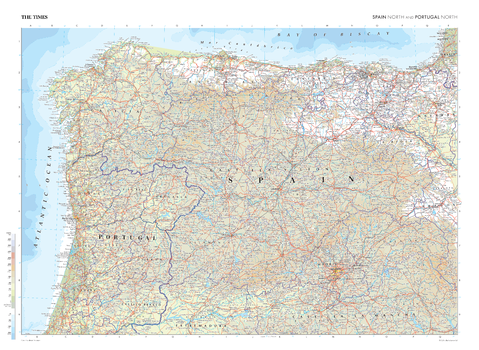 The Times Map of Spain (North) and Portugal (North)