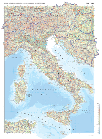 The Times Map of Italy, Slovenia, Croatia and Bosnia and Herzegovina