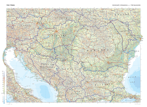 The Times Map of Hungary, Romania and The Balkans