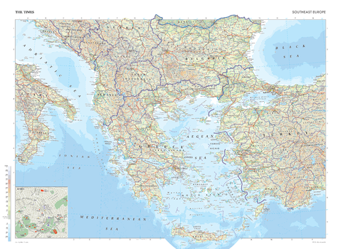 The Times Map of Europe (Southeast)