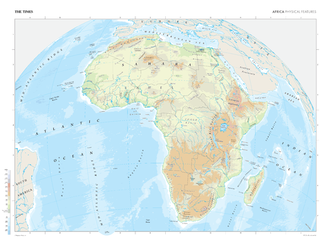 The Times Map of Africa (Physical Features)