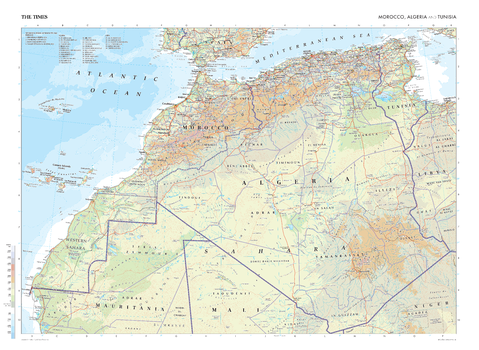 The Times Map of Morocco, Algeria and Tunisia