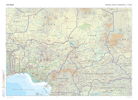 The Times Map of Nigeria, Niger, Cameroon and Chad