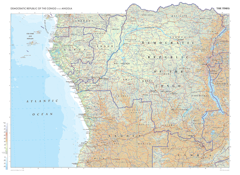 The Times Map of the Democratic Republic of the Congo and Angola