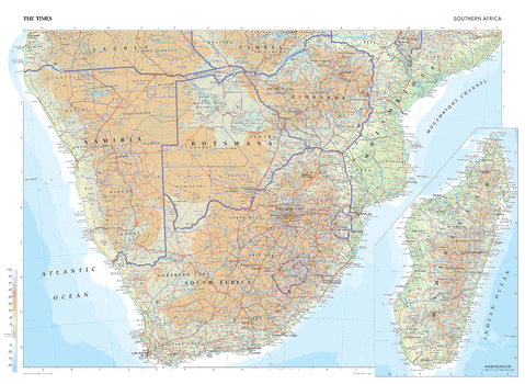 The Times Map of Africa (Southern)