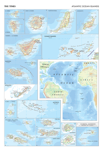 The Times Map of the Atlantic Ocean Islands