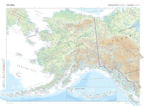The Times Map of Alaska (United States) and Yukon (Canada)