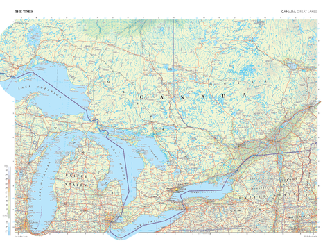 The Times Map of the Great Lakes (Canada)