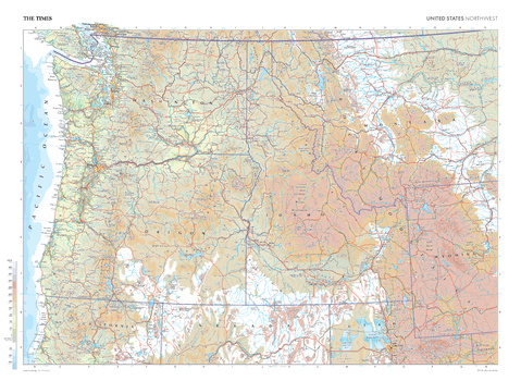 The Times Map of the United States (Northwest)
