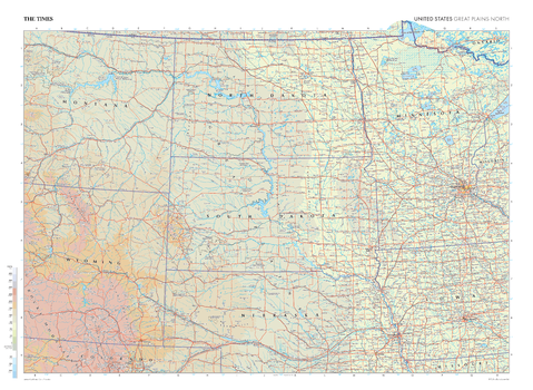 The Times Map of Great Plains North (United States)