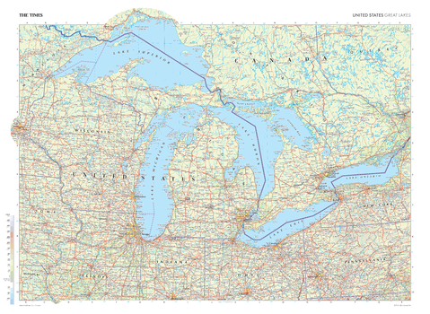 The Times Map of the Great Lakes (United States)